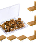 Top Shelf Furniture Hardware Pack Including Thirty Heavy Duty Plastic Drawer Stops For Dresser Repairs Square And L Shaped Cabinet Gliders Zero Hassle Setup - 30 plastic drawer stops in a clear box.