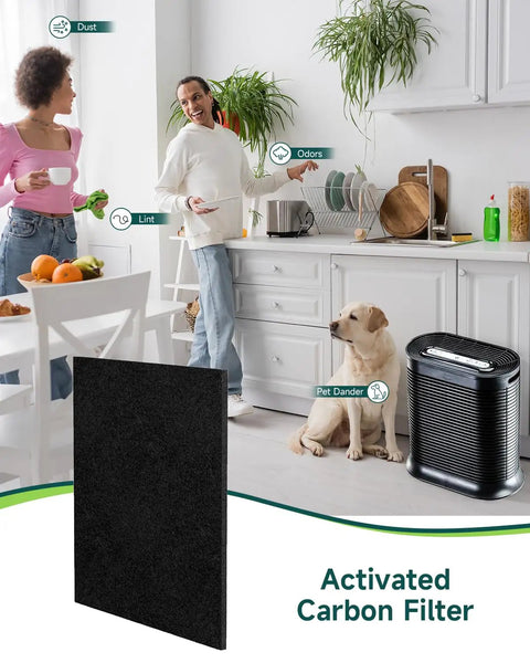 Six Pack Carbon Pre Filter For Honeywell HPA300 Series Air Purifiers HRF-A300 Replacement activated carbon filter in kitchen setup