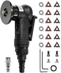 Amazon handheld pneumatic chamfering tool with 45° arc head and 1/4 in air inlet; includes carbide inserts and wrenches