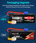 Beefy 6S 5200mAh 22.2V 60C LiPo Battery With EC5 Plug packaging upgrade new and old design comparison