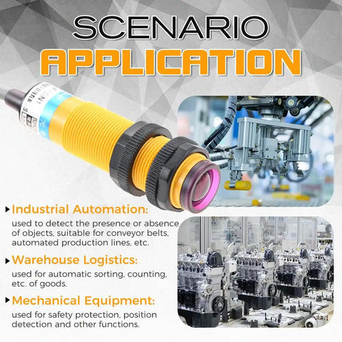 1 Pair M18 Photoelectric Sensor E3F 5DN1 5L Infrared Through Beam Reflective Switch application in industrial settings