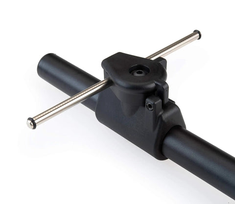 Close-up of DAG 3 Derailleur Hanger Alignment Gauge Must Have For Bikes Black With Low Profile Head Fits 16 To 29 Plus Wheels