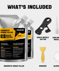 Heavy Duty Concrete Crack Filler And Asphalt Sealant 2 Pack Oil Based Self Leveling Driveway Repair Patch with tools included.