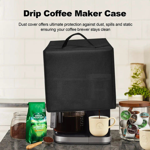 Nylon Coffee Maker Dust Cover For K-Duo Gen2 And K-Cup Gen1 Brews, Waterproof Antistatic Case over coffee maker on countertop