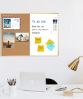 24x18 Cork Board Whiteboard Combo with Magnetic Dry Erase Surface and Gold Frame for Home Office and School Wall