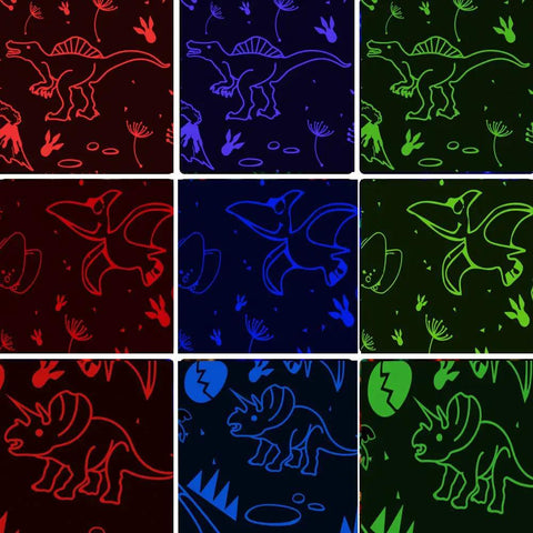 Kid Friendly Dinosaur And Car Night Light With 360 Degree Rotation And Nine Color Change Projector, dino shapes projected