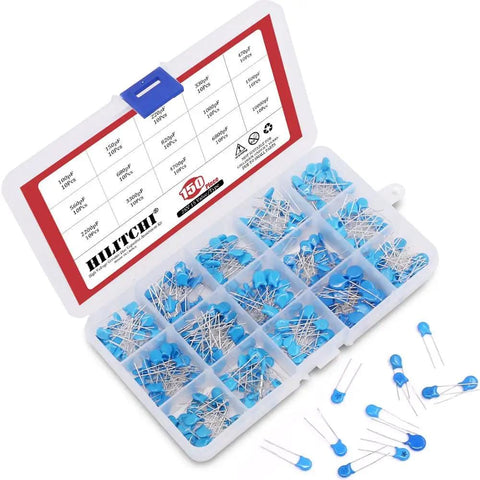 High Voltage DIP Ceramic Capacitor Kit 150 Piece Value Assortment Two Kilovolt 2000V 100pF To 10000pF 15 Percent Tolerance