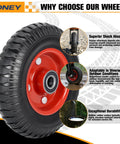 Heavy Duty 8 Inch By 2 Inch Casters Set Of 4 With 3600 Lb Total Capacity And 900 Lb Per Caster Solid Rubber Wheels With Knobby Tread
