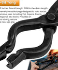 Close-up of V-Bit Tong from Beefy Pro Grade Knife Making Tongs And Hammer Set Wolf Jaw V Bit Tongs For Metalworking Forge Anvil Vise Tool 3 Piece Starter Bladesmith Kit For Flat Round Square Stock