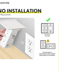 User installing 8 Outlet Wall Outlet Extender With 3 USB Ports And Built In Shelf Charging Station, Cable Organizer, No Tools Required
