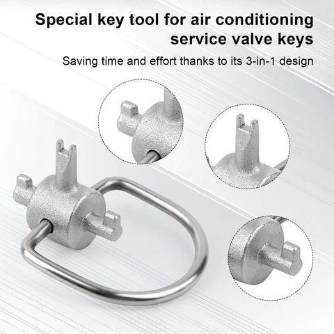Heavy Duty Two Piece Locking Cap Keys For R410A And R22 Refrigerant Lines Slick Triple Function Tamper Proof HVAC Wrench No Sweat AC Repair And Maintenance Tool