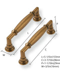 Antique Brass Cabinet Pulls 3-3/4 Inch 96mm 10 Pack Solid Zinc Alloy Heavy Duty Round Cabinet Pulls for Kitchen Cabinets