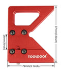 Boss Grade Circle Center Finder Tool For Woodworking And Carpentry features adjustable ruler in red anodized aluminum finish.