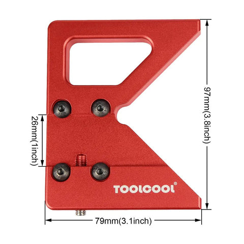 Boss Grade Circle Center Finder Tool For Woodworking And Carpentry features adjustable ruler in red anodized aluminum finish.