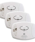 Plug In Carbon Monoxide Detector 3 Pack With Battery Backup For Home Safety Multi Room CO Alarm Kit That Plugs Into Standard Outlets
