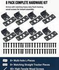 Eight Pack Quick Fitting Furniture Joint Brackets 16 Inch White Heavy Duty Rigid Two In One Anchor Clips with screws