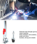 Heavy Duty Cast Iron And Alloy Steel Welding Toggle Clamp With Dang Solid 250kg Holding Power And 165mm Extended Lever, showing details and use.