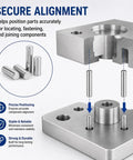 10mm Dowel Pins Kit 70mm Length Non-Threaded Cylindrical Alignment Pins for Do It Yourself Projects, Machinery, Furniture Repair and Shelf Support Chamfered Ends for Easy Insertion 4 Pack shown for alignment accuracy