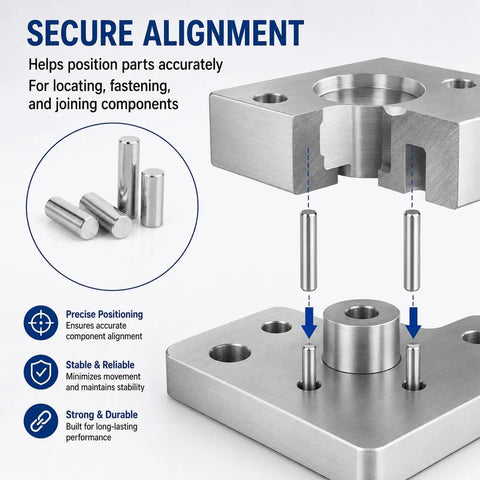 Diagram illustrating Stainless Steel Dowel Pin 12mm Diameter 10 to 120mm Length Set For Indoor Outdoor Use Precision Ground 304 Grade