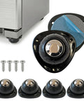 Top Shelf Heavy Duty Self Adhesive Caster Wheels Four Pack showing black wheels and adhesive mounts for easy furniture mobility.
