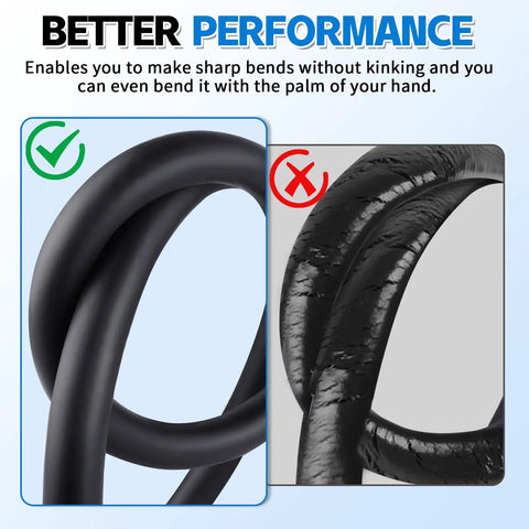 Comparison of Heavy Duty 3/8 Inch ID Transmission Oil Cooler Hose, 5 Ft Power Steering And Hydraulic Line, 300 PSI No Sweat Rating performance.