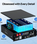 Rock Solid 10KW Off Grid Solar Kit With Split Phase Inverter 5310W PV Panels And 20Kwh Battery Bank close-up view of Eco-Worthy battery with grade A cells and metal case.