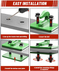 Installation steps for Three Eighths Inch Tractor Bucket Grab Hook Set with Backer Plate in green, Grade 70 forged steel.