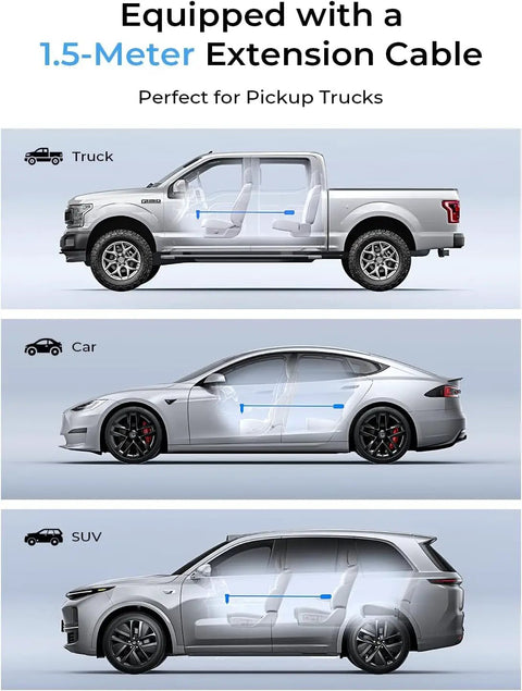 Diagram of car interiors with Six Port Car Charger With PD And QC Fast Charging, Cigarette Lighter USB Hub, 5ft cable placement.