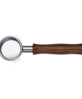 54mm Bottomless Portafilter With 18G Basket And Genuine American Walnut Handle For Breville Sage Barista Express And Other 54mm Machines Naked Extraction For Troubleshooting Channeling And Uneven Tamp, top view