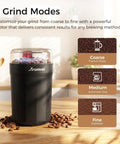 One Touch Coffee Grinder With Stainless Steel Blades For Beans Spices And Dry Grinding Adjustable Coarse To Fine Safety Lid