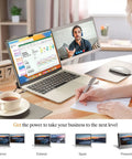 Dual Screen Portable Monitor For Laptop USB Extender 12 Inch FHD 1080p Travel Display attached to 14.2 Inch MacBook Pro