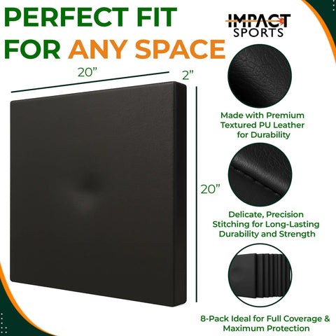Solid Hit Different Golf Simulator Wall Padding Set High Density Acoustic Foam Panels Wrapped In Durable Pu Leather Faceplate 20x20 inches