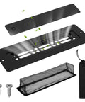 Aluminum RV Floor Vent Cover Kit 2x10 Magnetic Removable Floor Register Trap Black Inside with screws and mesh bag