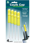 Reusable Tube Sealer With Puncture Pin For Caulk, Four Pack, Keeps Open Tubes Sealed Tight Between Jobs, Stops Dry Out, Pro DIY Tool That Preserves Caulk Freshness And Reduces Waste, 4 pack on card