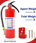 4 Pack 5LB ABC Dry Chemical Fire Extinguisher Haul For Home Kitchen Car And RV with instructions and mounting bracket.