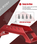 135mm Handle Bar Dovetail Base for Telescope Finderscope shown with 4pcs M4 set screws, red anodized aluminum