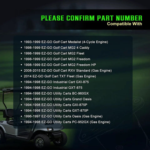 List of compatible models for Heavy Duty Starter Generator For Ezgo Golf Cart Mg2 Txt Rtx Medalist Fleet Freedom Hp And Club Car Ds.