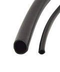 Close-up of Half Inch Drip Irrigation Tubing For Garden Systems Heavy Duty Black Polyethylene Flexible Main Or Feeder Line
