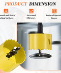 Beefy Bi Metal Hole Saw One And Five Sixteenths Inch M42 HSS Circular Head drilling metal with center drill and yellow cutter