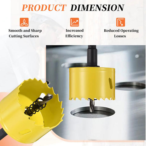 Beefy Bi Metal Hole Saw One And Five Sixteenths Inch M42 HSS Circular Head drilling metal with center drill and yellow cutter