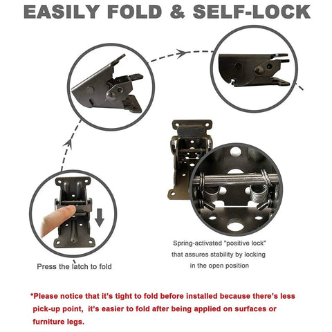 Beefy Heavy Duty Four Piece Collapsible Support Frame With Self Locking Hinges for folding workbenches demonstration