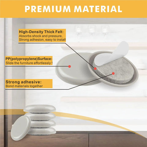 2 Inch Self Adhesive Furniture Sliders 30 Pack Heavy Duty Round Felt Furniture Movers for Easy Carpet Movement