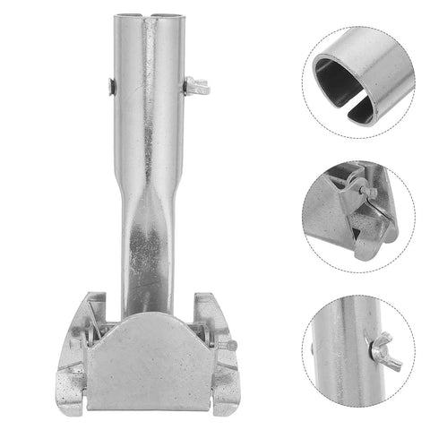 Metal Mop Head Holder Clamp With Screws For Quick Replacement Steel Jaw Mop Clamp Easy Install Mop Handle Accessory Durable Silver Finish
