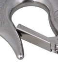 Close-up of 304 Stainless Steel American Type Swivel Lifting Clevis Chain Hook With Latch, 360 Degree Rotation, 1000Kg WLL latch mechanism