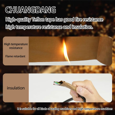 PTFE Coated Glass Cloth Tape 1 Inch By 33 Feet 0.18mm High Temperature Adhesive Tape insulating a wire