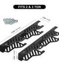 Heavy Duty Jack Stand Wall Mount Brackets For 2 And 3 Ton Stands, 12 Gauge Steel With Powder Coated Finish, two stands per mount, includes screws