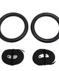 Heavy Duty Gymnastic Rings With Scale Straps For Home Gym Training Black Exercise Rings With 661.38lb Load Capacity Built From ABS And Polyester