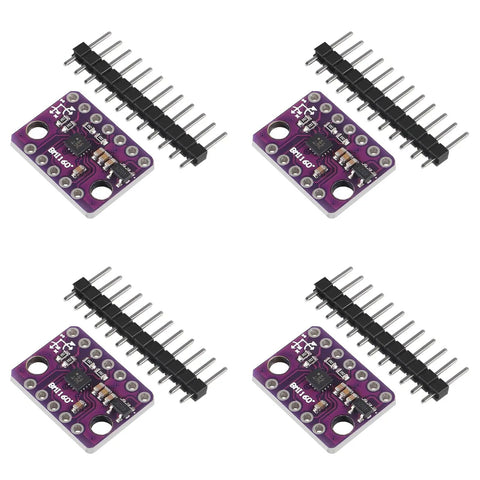 4 Pack GY BMI160 6DOF 6 Axis Sensor Module Gravity Sensor Accelerometer Gyroscope With I2C And SPI 3 To 5V Low Power Compact Inertial Measurement Unit For Mobile Projects, purple PCB with pin headers