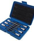 3 8 Inch Drive Badass Xxl Extra Long Bits Socket Wrench Set with Heavy Duty Ratcheting Tools in blue case with deep impact sockets.