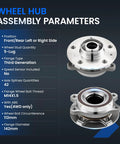 Front and Rear Wheel Bearing and Hub Assembly for Audi A4 A4 Quattro A5 A5 Quattro A6 A6 Quattro A7 A8 Allroad Q5 RS5 RS7 S4 S5 S6 S7 S8 SQ5 5 Lug 1 Piece Replacement, with ABS specifications